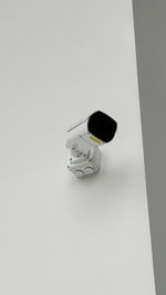 High angle view of equipment on white background