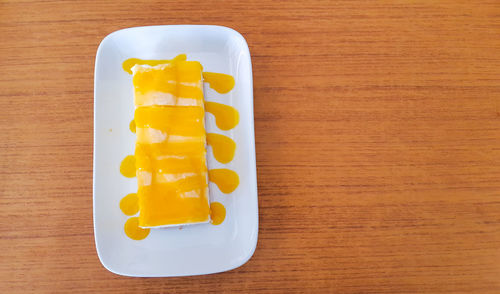 High angle view of food on table