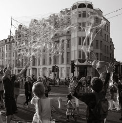 People walking on street