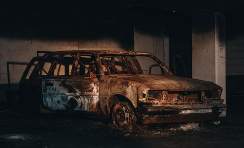 Old rusty abandoned car