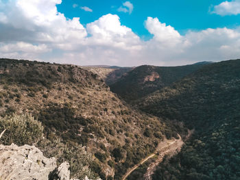 Scenic view of mountains against sky