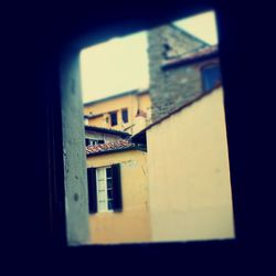 Building seen through window