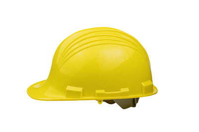 Close-up of yellow hat against white background