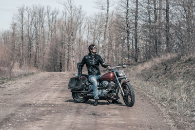 Man riding motorcycle