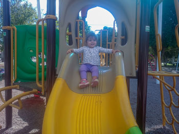 Portrait of cute girl in playground