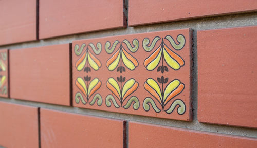 Close-up of graffiti on wall