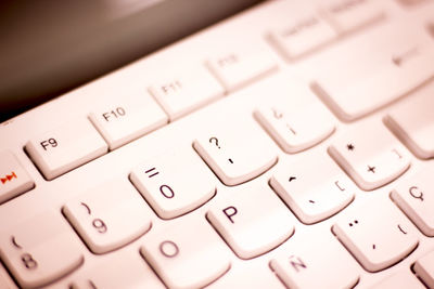 Close-up of laptop keyboard