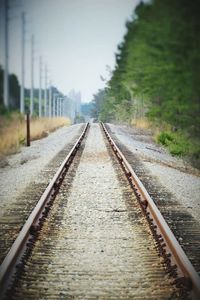 Railway tracks against sky