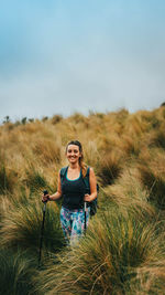 Full length of woman on field