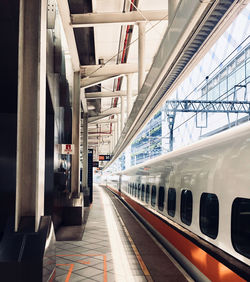 Train at railroad station platform