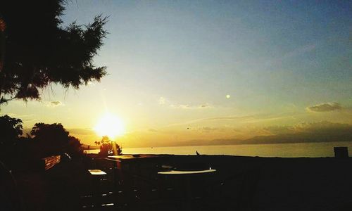 Scenic view of sunset over sea