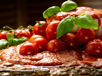 Close-up of pizza in plate