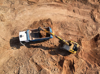 High angle view of construction site