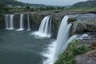 Scenic view of waterfall