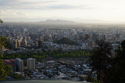 High angle view of city at night