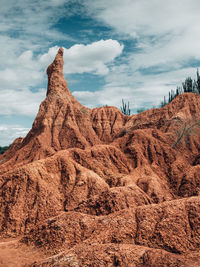 Rock formations on land against sky