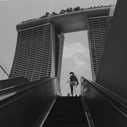 Low angle view of modern building against sky