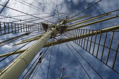 Low angle view of sailboat against sky