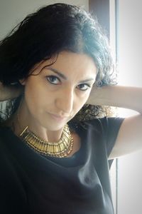 Portrait of woman at home