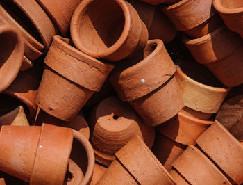 Full frame shot of clay pots