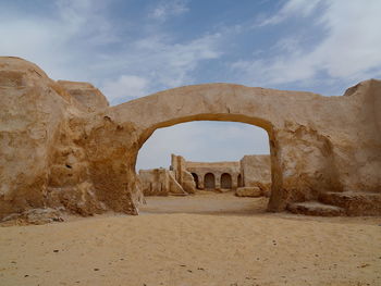 View of old ruin building against sky