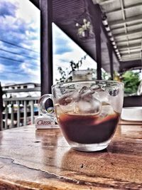 Close-up of coffee on table