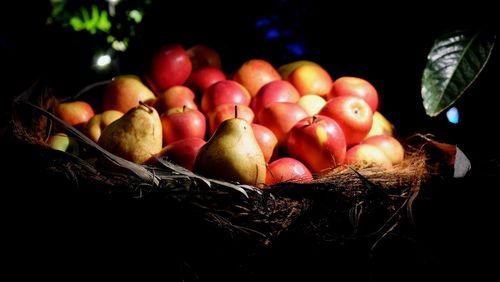 Close-up of apples in basket