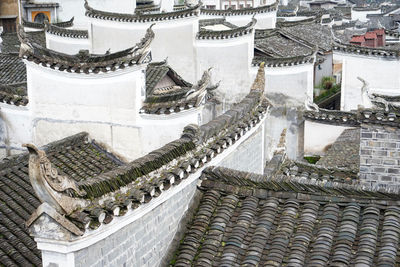 High angle view of roof of building