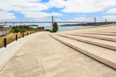 View of bridge against cloudy sky