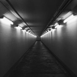 Illuminated empty tunnel