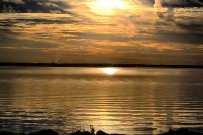 Scenic view of sunset over sea