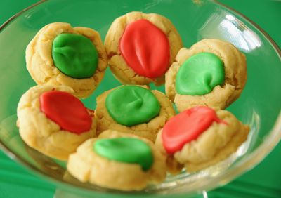 High angle view of cookies on table