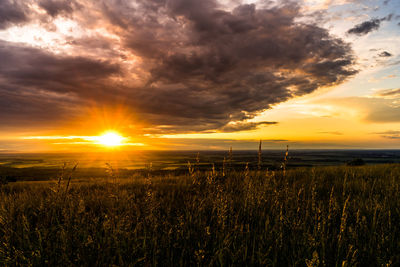 Sunset over landscape