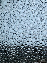 Full frame shot of wet glass window