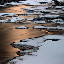 High angle view of frozen water