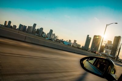 Cars moving on road in city