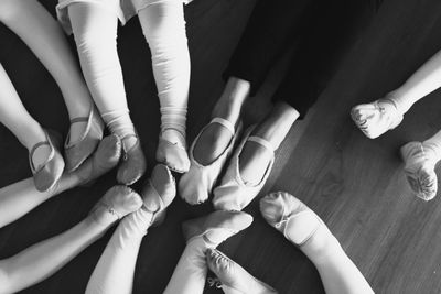 High angle view of ballet dancers