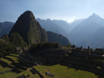 Scenic view of mountains against sky