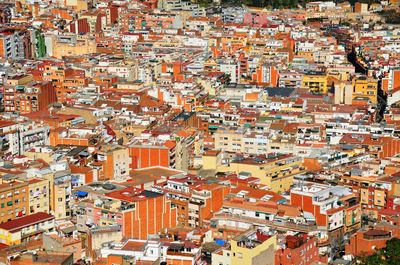 High angle view of residential district