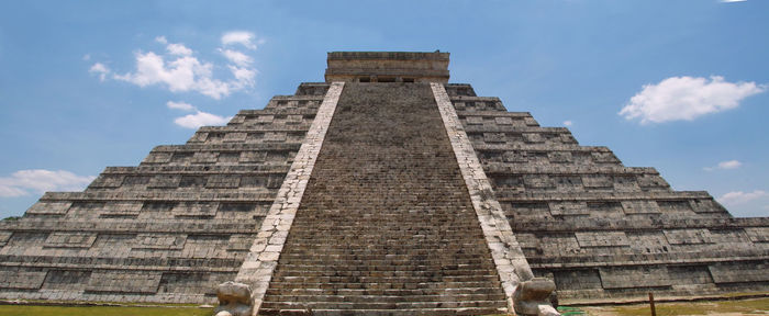 Chichen itza pyramid, yucatan, mexico, front view