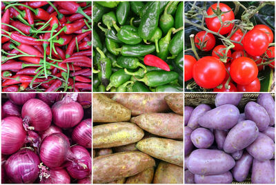 Vegetables for sale at market stall