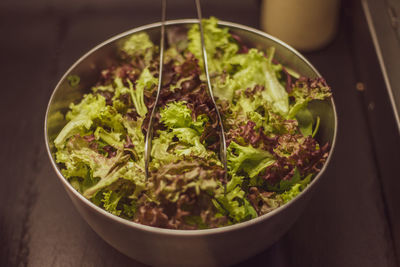 Close-up of food in bowl on table