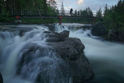 Scenic view of waterfall