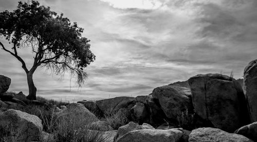 Scenic view of rocks against sky