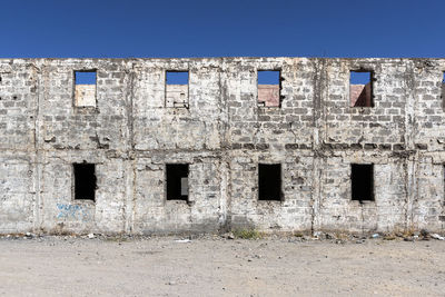 Old building against clear blue sky