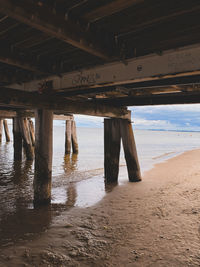 View of pier on beach