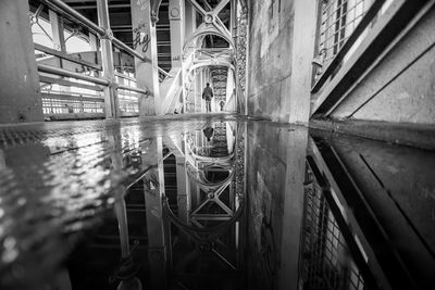 Reflection of building in water