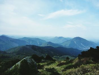 Scenic view of mountains against sky