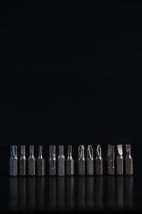 Various screwdriver work tools against black background