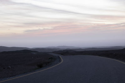 The long way wadi araba under the sunset